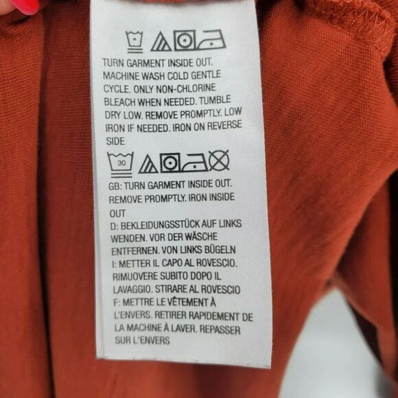 LOGO By Lori Goldstein Womens Fall Rust Embroidered Cotton Knit Tunic Top Sz M - Picture 6 of 10